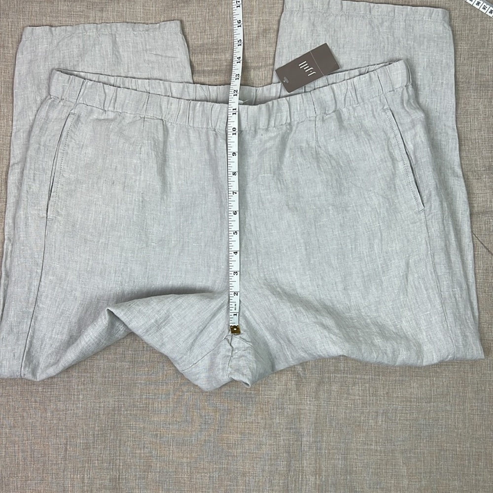 J.Jill New Women’s Large Pull-on Linen Pockets Cropped Lightweight Pant - Picture 8 of 9